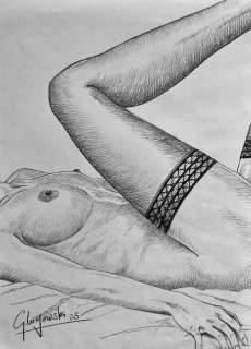 Glogowski Philippe - 1 Original drawing - Nu allongé | Catawiki