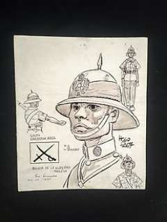 Pratt, Hugo | Dessin original  - Soldat zone Caraibes  - Couverture Hora Cero | Catawiki