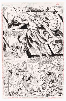 VAL SEMEIKS THE DEMON VOL. 3 #7 COMIC BOOK PAGE ORIGINAL ART. | Hake’s