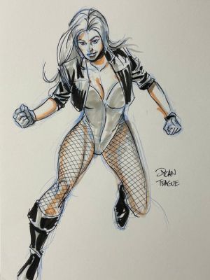 Dylan Teague - 1 Original colour drawing - Black Canary - Black Canary