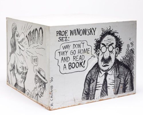 Robert Crumb, (b. 1943), "R. Crumb Comix" cube, stage prop. 1990. | Swann Galleries