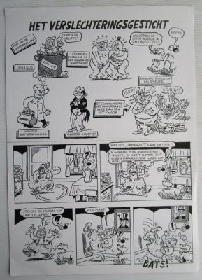 Linthout, Willy - 1 Original page - Urbanus - openingspagina met aankondiging van album 24 - Het verslechteringsgesticht - 1989 | Catawiki