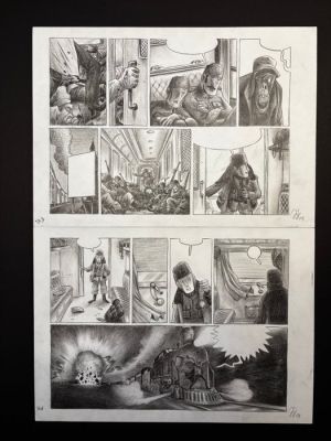 Jouvray, Jérôme - Original page + Preliminary drawing - L’Idôle dans la bombe - T2 p. 70 - 2008 | Catawiki