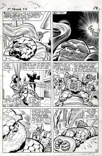 Chic Stone, Jack Kirby - Fantastic Four #36 P 10 (The Entire Frightful Four Team Defeats the Thing!) Large Art - 1964