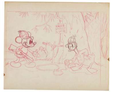 MICKEY MOUSE, DONALD DUCK & GOOFY "MOOSE HUNTERS" ORIGINAL PUBLICITY ART TRIO. | Hake’s