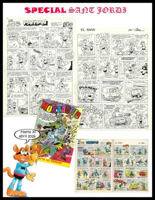 Joaquín Cera | Pafman: Imán – 2 original pages + Magazine Mortadelo #80 + Original dedication drawing – Cera | Origin Of Comics