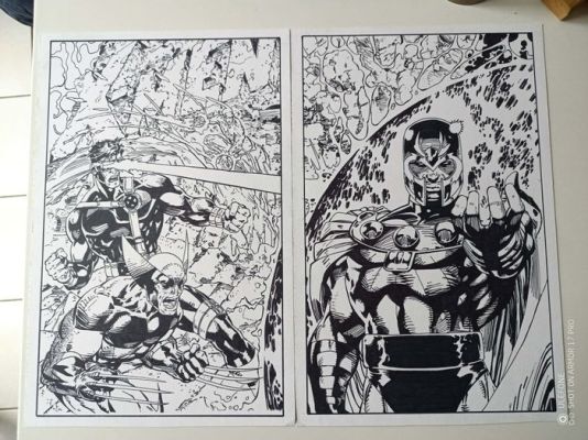 Angel Gabriele - 2 Original cover - X-Men - DPS - Tribute Jim Lee | Catawiki