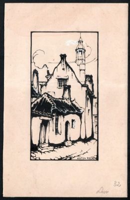 Anton Pieck - 1 Original drawing - Stadsgezicht - Lier | Catawiki