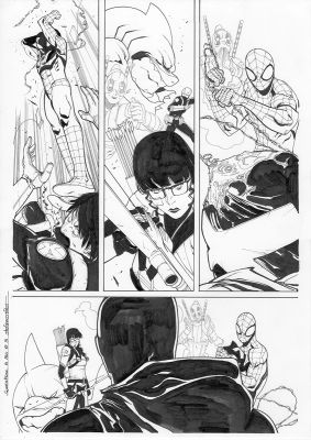 Continue Shopping | GWENPOOL #5 PAGE 9 ORIGINAL PAGE BY STEFANO NESI | Scott’s Collectables