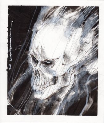 Bill Sienkiewicz - 1 Original colour drawing - Ghost Rider