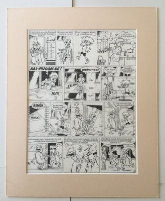 Devos, Jacques - 1 Original page - Génial Olivier - Alle gekheid op een springstok/Geniale Olivier springt een gat in de lucht - 1976 | Catawiki