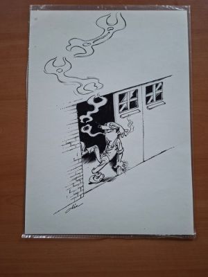 Olis - 1 Original drawing - Le garage Isidor - 1995 | Catawiki
