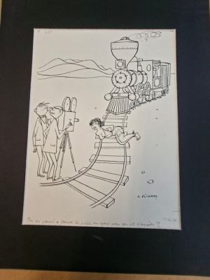 G. Pichard - 1 Original drawing - Le Rire - Tu as pensé à donner la pièce au gars pour qu’il s’arrête ? - 1958 | Catawiki