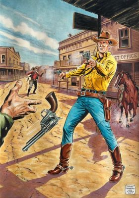 Della Monica, Raffaele - 1 Original colour drawing - Tex - L’agguato - 2025 | Catawiki