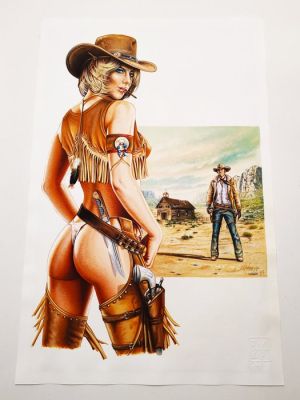 Facchini, Massimo - 1 Illustration originale - Far West - Cover Skorpio "I Duellanti" | Catawiki