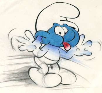 Studio Peyo (Pierre Culliford) | Original illustration  - Smurf for "Wordt vervolgd presenteert"  - (1985) | Catawiki