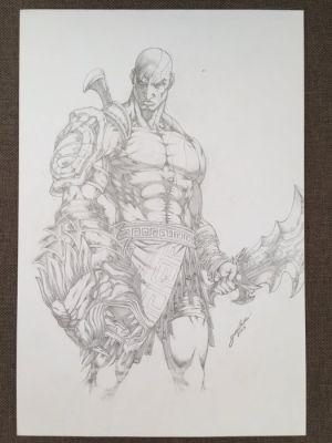 Jose Luis - 1 Original drawing - God of War - Kratos - 2010 | Catawiki