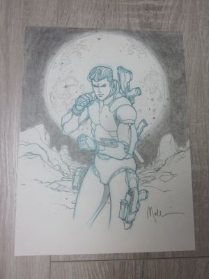 Malfin, Nicolas - 1 Original drawing - Golden city - Harrison Banks - 2024 | Catawiki