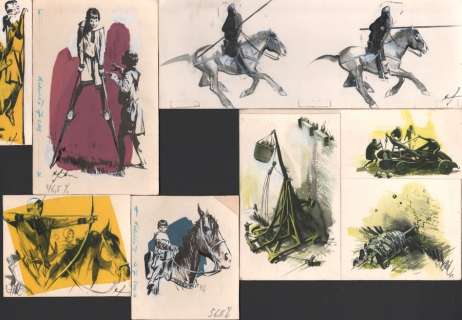 Follet | La Chevalerie, ensemble de huit illustrations à… | Millon