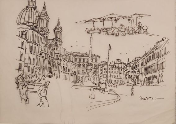 Jim (Terrasson, Thierry) - 1 Original preliminary drawing - Une Nuit à Rome | Catawiki