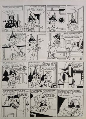 Jean Louis Le Hir - 1 Original page - Cholms et Stetson - Le mystère de l‘Antarctique - 1982