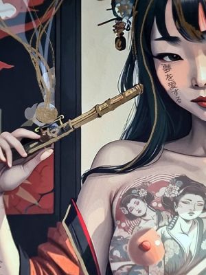 Yorokobi (XX-XXI) - Opium x Dream / hand gold embellished | Catawiki