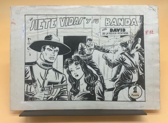 Gago, Louis - 9 Original page - David de la Policía Montada - Historia completa - "Siete Vidas" y su banda - 1951 | Catawiki