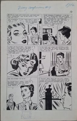Eugene Hughes - 1 Original drawing - Titel serie: Diary Confessions #9 - US Romance Comics – Originele Pagina (Pg. 12) – Diary Confessions #9 (1955) – Stempel ’Comics Code | Catawiki