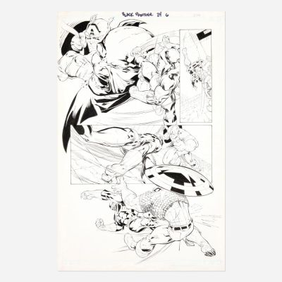 Lot 297 - Marcus To and Don Ho, Black Panther #24 Story Page 6 Original Art (Marvel Comics, 2005) | Landry Pop Auctions