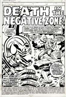 John Buscema Joe Sinnott - Fantastic Four #109 P 1 Splash (Annihilus Battles the Nega-Man in the Negative Zone! Joe Sinnott Inks!) 1970