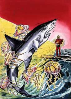 AKIM  - L‘ile des méduses  - Couverture d‘Akim 215 réalisée par Augusto Pedrazza [...]