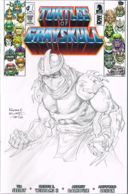 Freddie E. Williams II | Mirage Shredder Bust SketchLimited Ed. Turtles of GrayskullBlank | Freddie E. Williams II