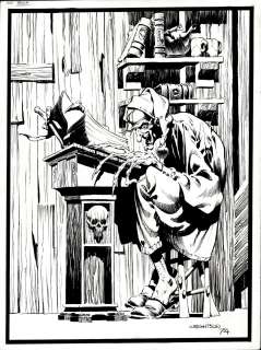 Bernie Wrightson - Creepy #69 Inside Front Cover (Uncle Creepy Explaining All 6 Edgar Allan Poe Stories!) 1974