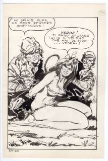 Stelio Fenzo | Tavola originale per Jungla 57 ‘Un feretro per Jungla’. Formato 16,57 x 25,5 cm. Anno di esecuzione 1971. Pag. 59. | Art e Fumetto