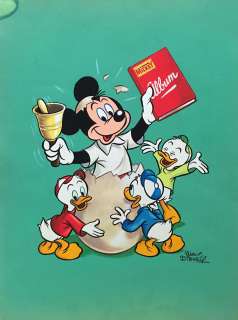 DISNEY  - Mickey sortant de l’Å“uf  - Couverture de la reliure 29 de 1964  - Gouache  [...] | Vermot et Associés