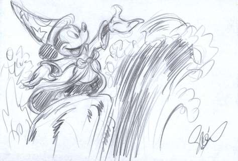 Garrido, Sergio | Original Sketch #8  - Mickey Mouse  - The Sorcerer’s Apprentice | Catawiki