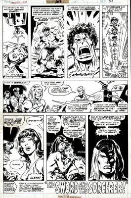 Joe Staton Sal Buscema - Incredible Hulk #200 Last Page (Incredible Hulk Shrinks To Micro-Verse! Doc Samson, Thunderbolt Ross, Betty, Talbot!) 1976