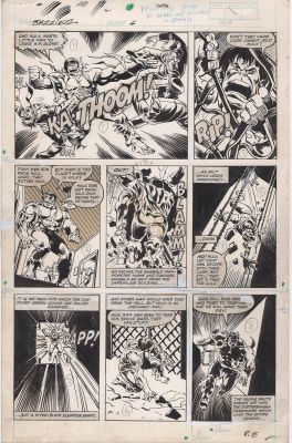 Frank Springer – Armando Gil | Tavola originale per DAZZLER #6 . Amazing page with incredible HULK. Cm.28 x 43. MARVEL COMICS USA 1981. | Art e Fumetto