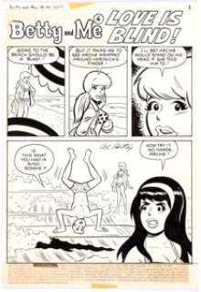 Al Hartley Betty and Me #44  Complete 6-Page Story Original Art (Archie, 1972). Betty breaks the fourth wall -