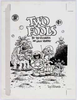 Ted Richards Two Fools (nn) Cover Original Art (Saving Grace, 1976).  Richards’ signature characters play - | Heritage