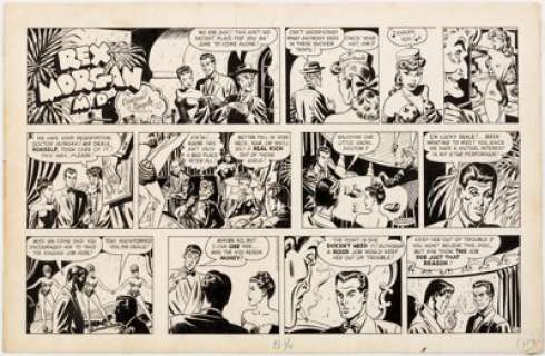 Marvin Bradley and Frank Edgington Rex Morgan M.D. Sunday Comic Strip Original Art dated 7-4-48 (Field -