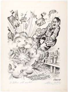 LeBaron Coakley - Editorial Cartoon Hitler Original Art dated 11-30-42 (1942). Titled "Right In Der - | Heritage