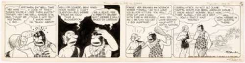 V. T. Hamlin Alley Oop Daily Comic Strip Original Art dated 8-31-37 (NEA, 1937). King Guzzle consults Foozy for - | Heritage