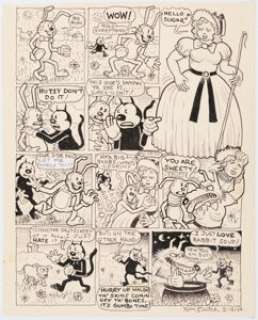Kim Deitch Waldo the Cat Complete 1-Page Story Original Art dated 3-15-69 (1969). With Deitch’s newly - | Heritage