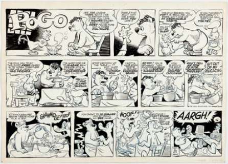 Walt Kelly Pogo Sunday Comic Strip Original Art dated 10-9-55 (Hall Syndicate, 1955).... | Heritage