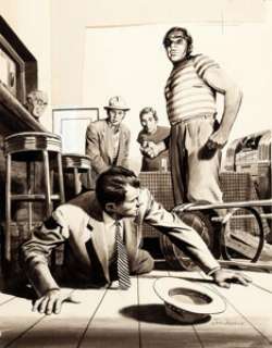 John Prentice Bluebook April-1955 "Tournament" Illustration Original Art (McCall, 1955)....