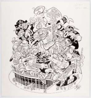Jack Davis - Super Bowl NFL Illustration Original Art (Hot Shots, 1990).... | Heritage