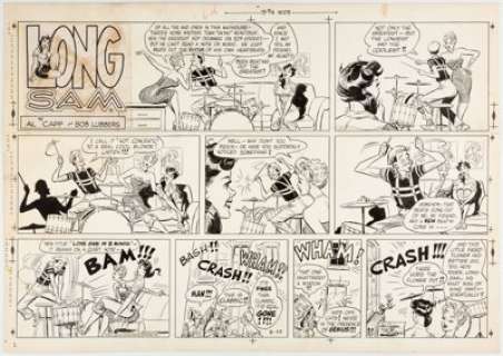 Bob Lubbers Long Sam Sunday Comic Strip Original Art dated 8-29-54 (United Feature Syndicate, 1954).... | Heritage