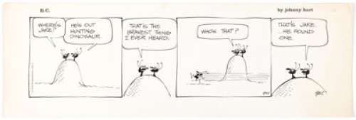 Johnny Hart B.C. Daily Comic Strip Original Art dated 4-11-75 (Field Enterprises, 1975).... | Heritage