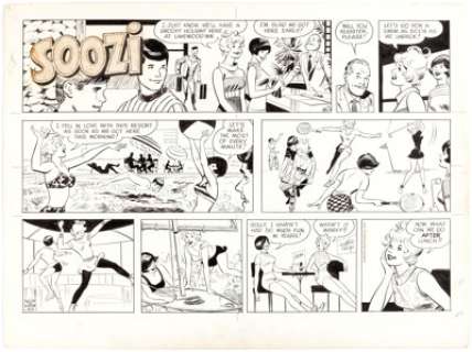 Bob Oksner Soozi Sunday Comic Strip Original Art dated 9-10-67 (Publishers-Hall Syndicate, 1967). ... | Heritage